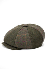 HT6325 - Heren Herringbone Tweed Mix Newsboy 8-Panel Hoed