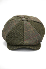 HT6325 - Heren Herringbone Tweed Mix Newsboy 8-Panel Hoed