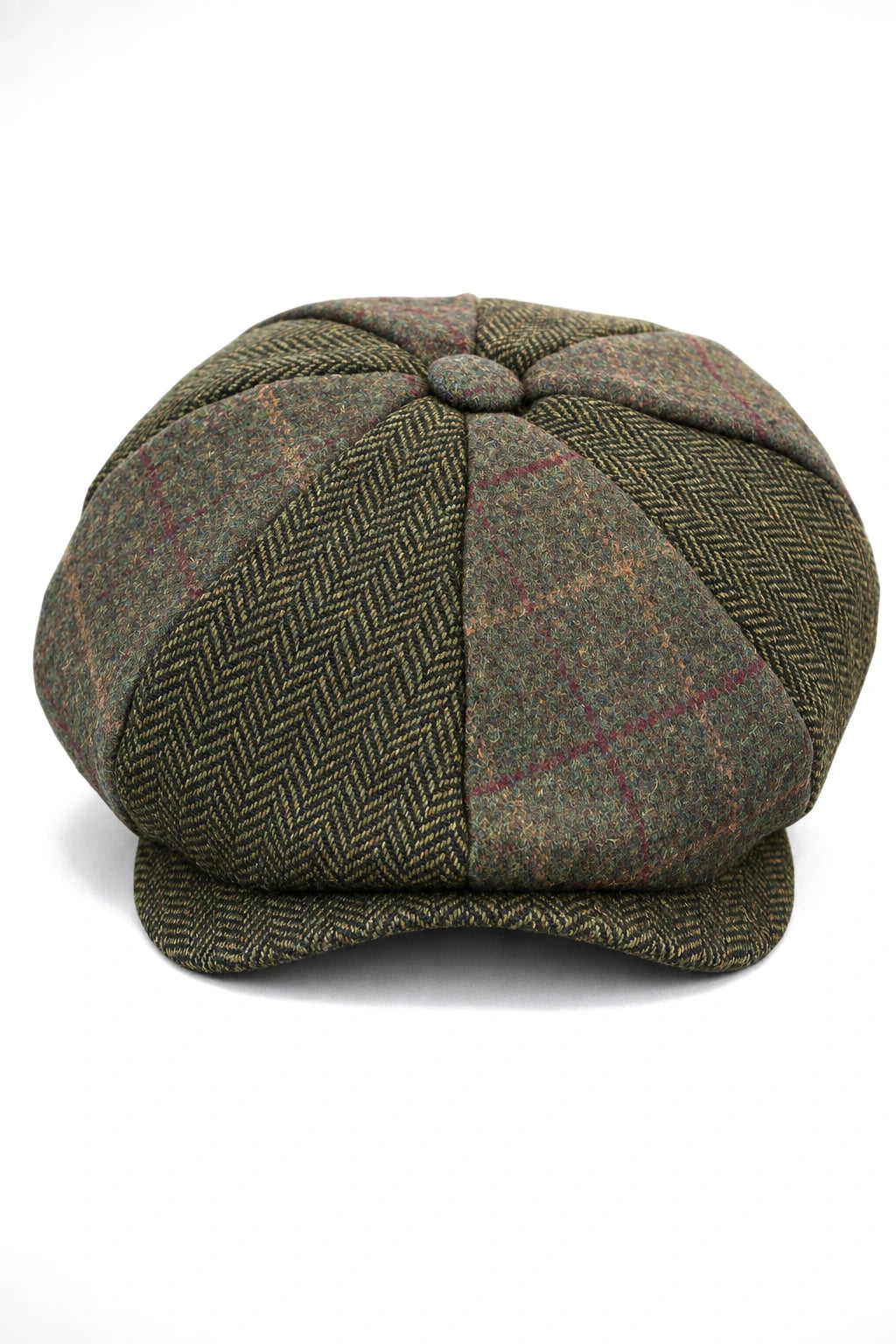 HT6325 - Heren Herringbone Tweed Mix Newsboy 8-Panel Hoed