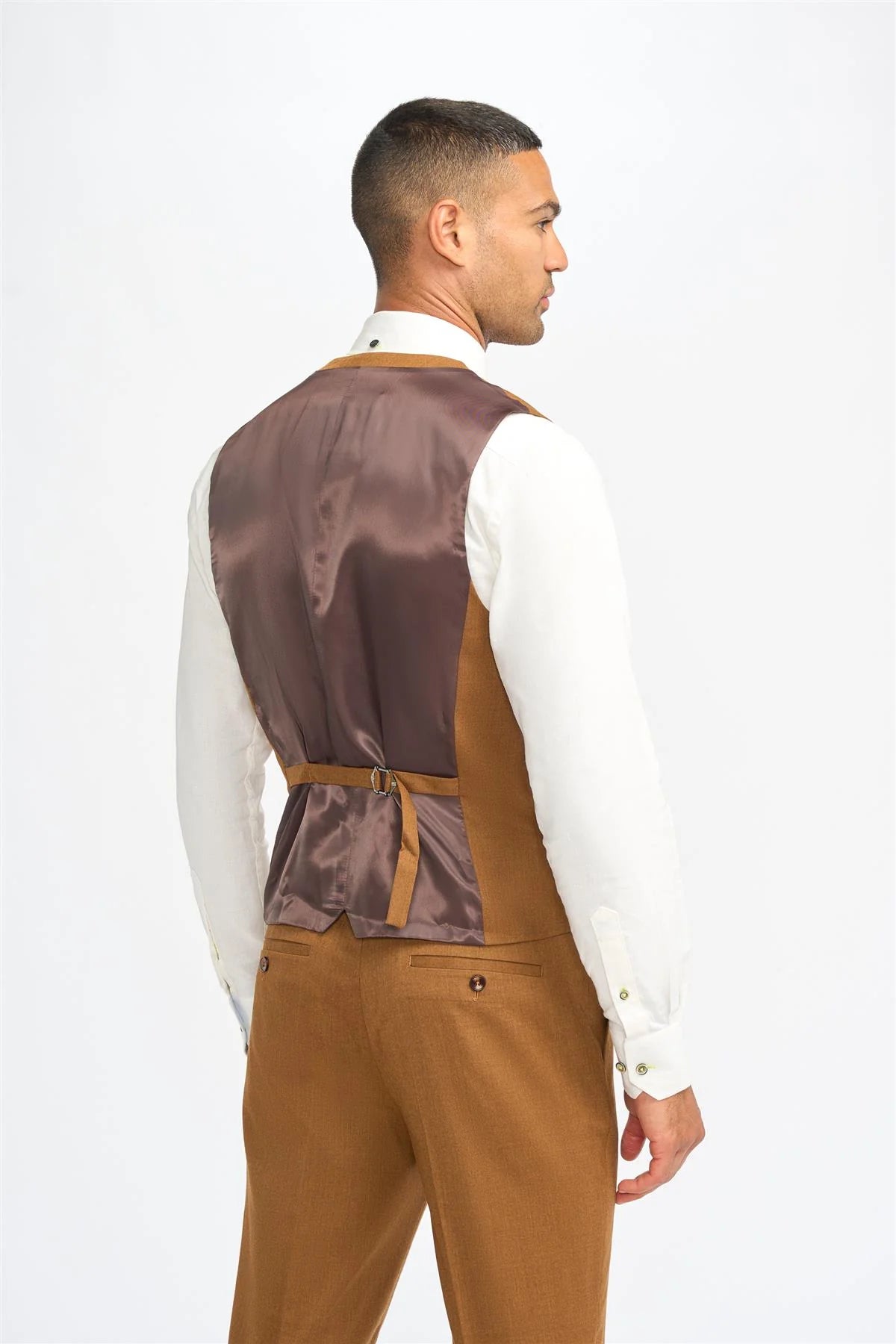 James - Heren Camelbruin Wollen Vest