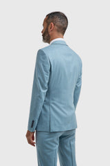 James - Lichtblauwe, gestructureerde blazer voor heren