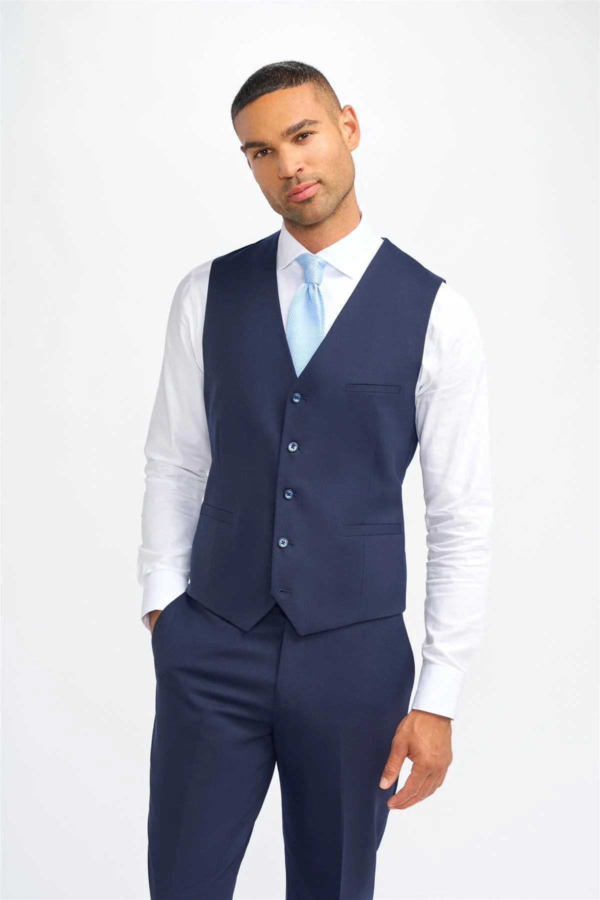 James - Heren marineblauw wollen vest