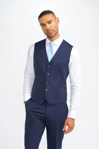 James - Heren marineblauw wollen vest