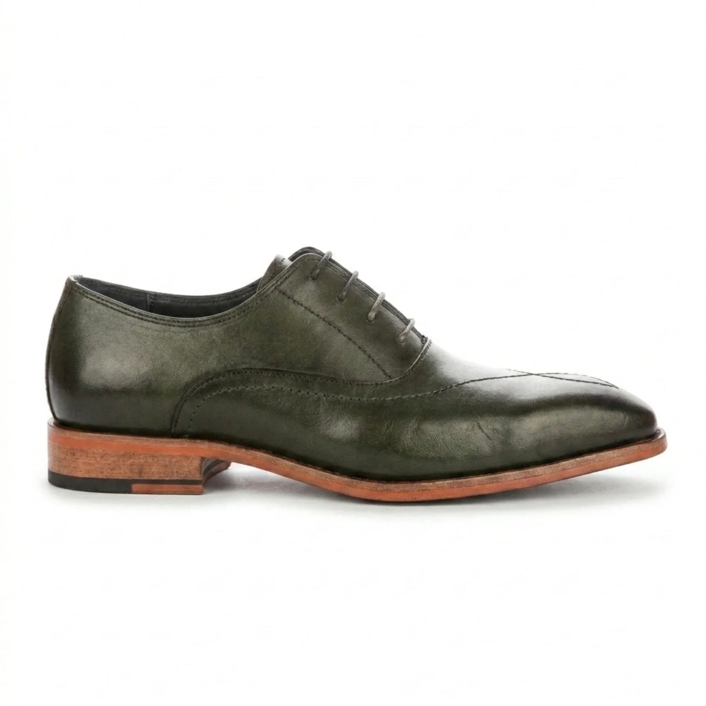 Jett - Donkergroene Oxford-schoenen voor heren met kruissteek op de neus