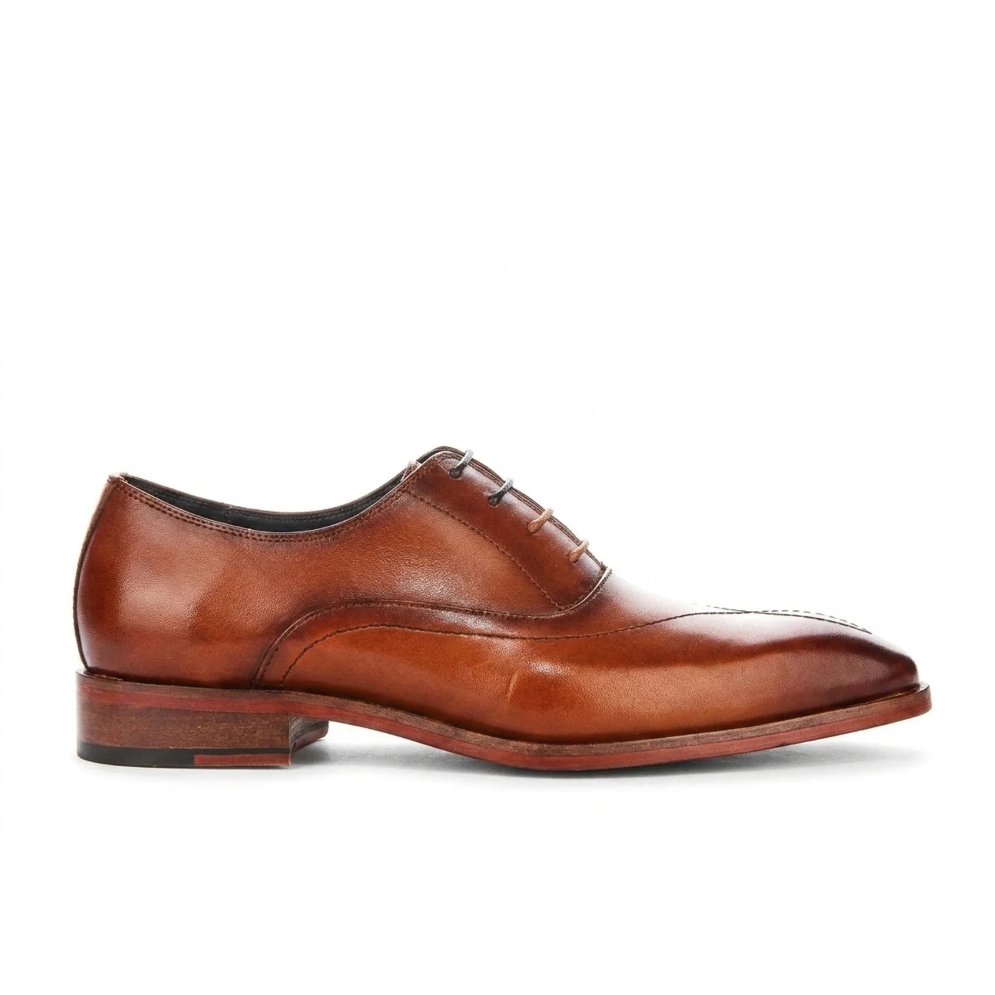 Jett - Heren Oxford schoenen met kruissteek op de neus in de kleur bruin