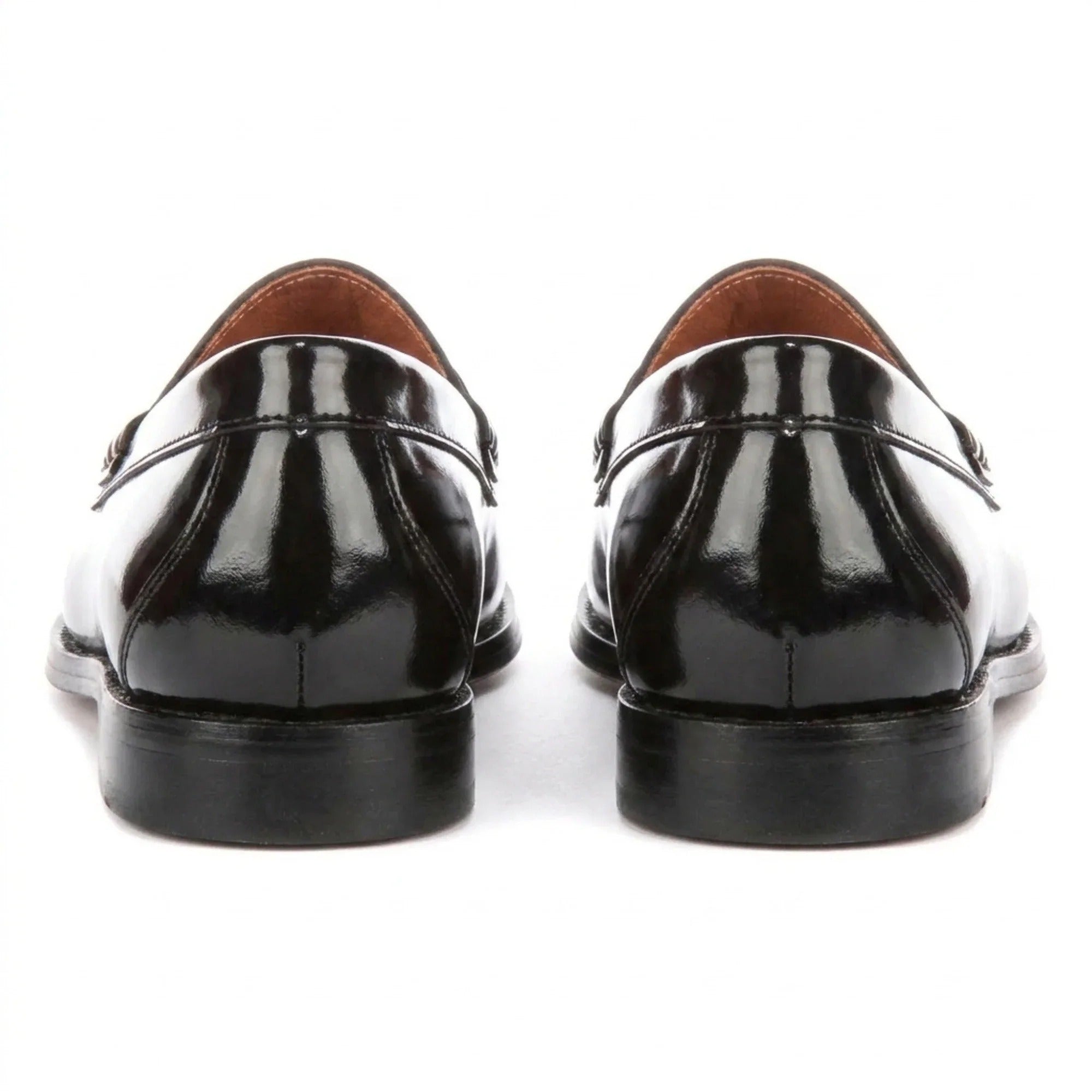 Joseph - Heren zwarte penny loafers met hoogglans afwerking
