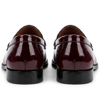 Joseph - Heren Penny Loafers van bordeauxrood lakleer