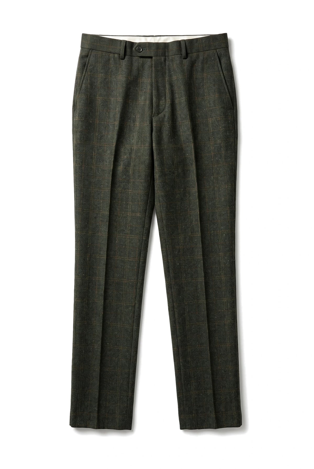 Joshua - Heren groene tweed geruite broek
