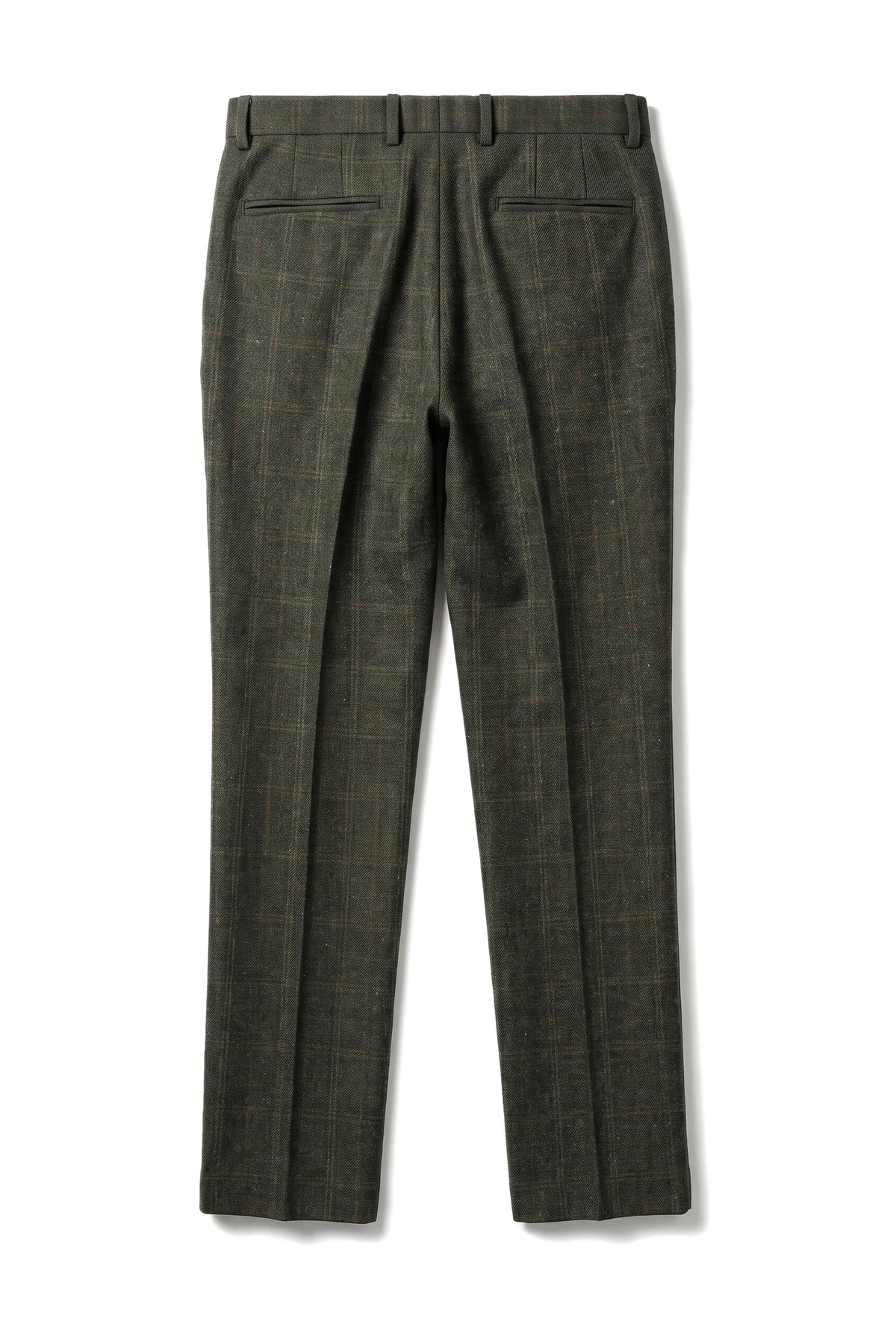 Joshua - Heren groene tweed geruite broek