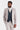 Leo beige pak met Harris marineblauwe tweed gilet