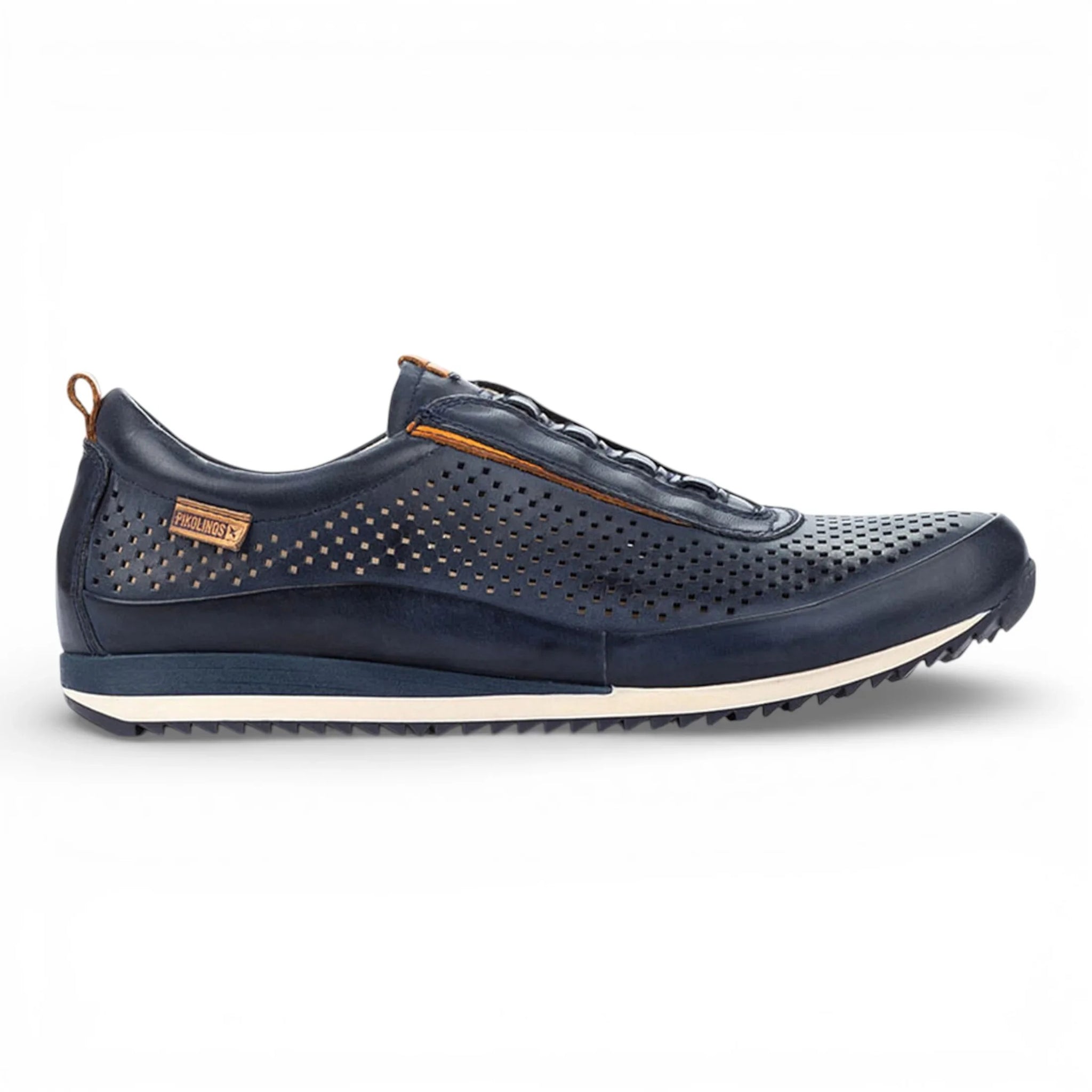 Liverpool - Herensneakers van blauw leer met elastische tailleband