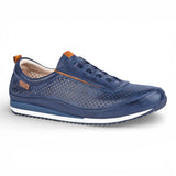 Liverpool - Herensneakers van blauw leer met elastische tailleband