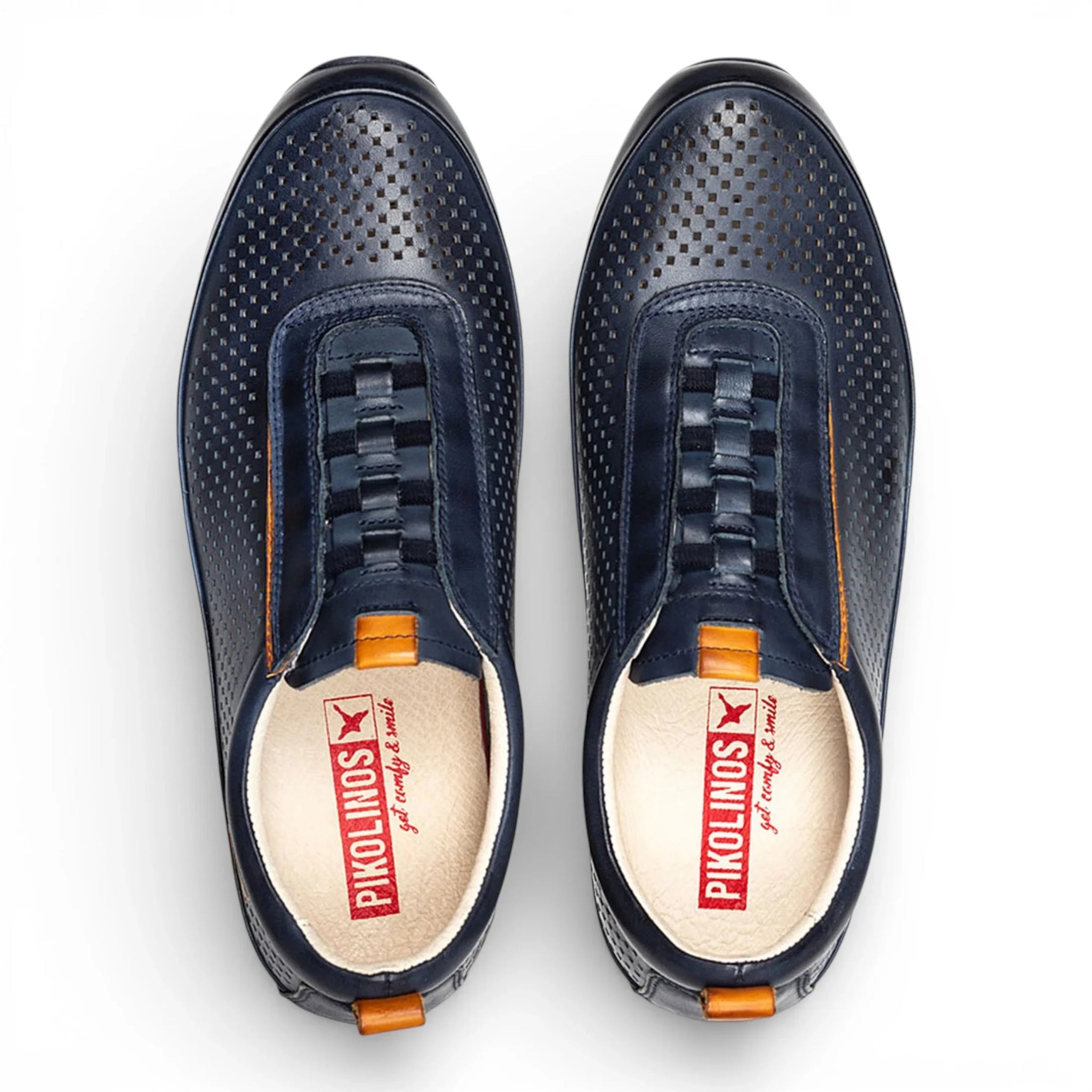 Liverpool - Herensneakers van blauw leer met elastische tailleband