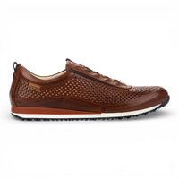 Liverpool - Herensneakers van bruin leer met elastische tailleband