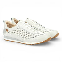 Liverpool - Heren witte leren instapsneakers met elastische tailleband