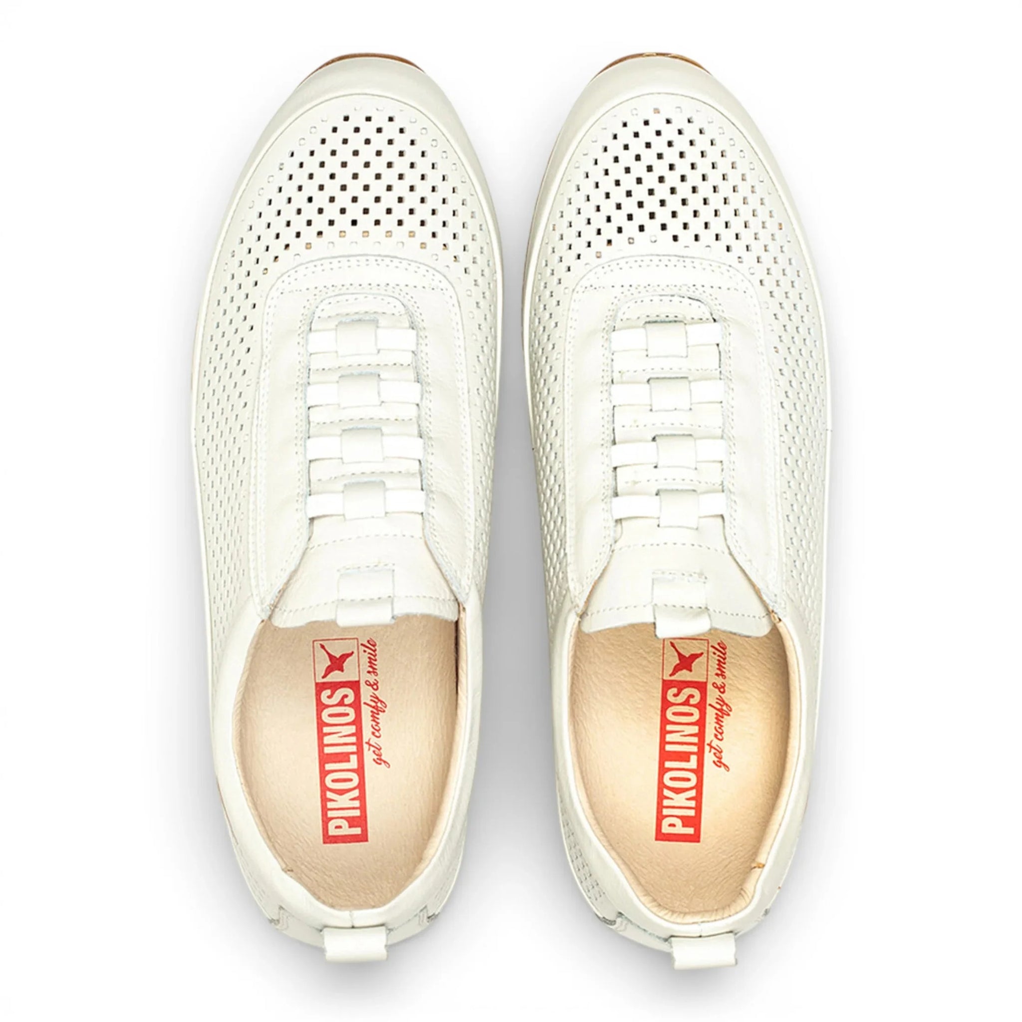 Liverpool - Heren witte leren instapsneakers met elastische tailleband