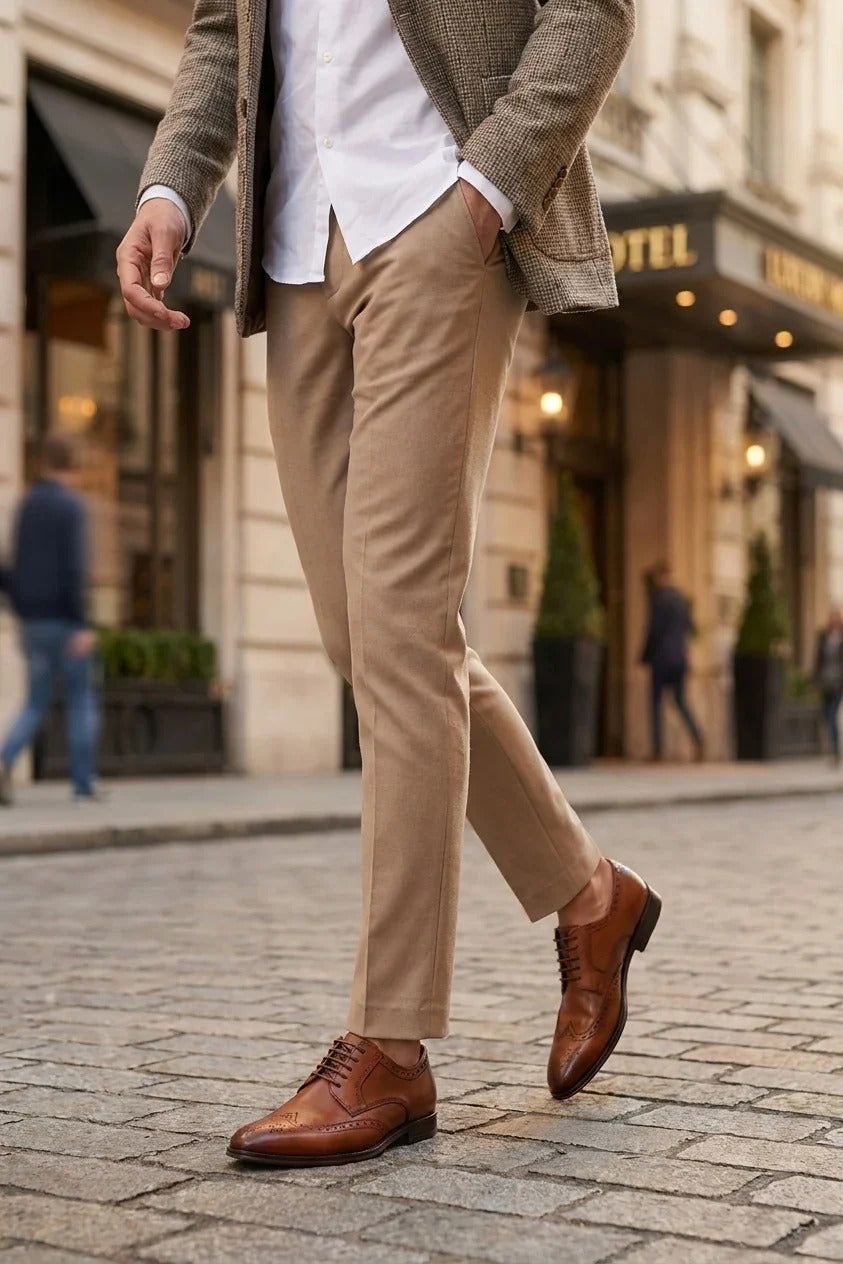 Lorenzo - Heren Oxford schoenen van bruin gepolijst leer