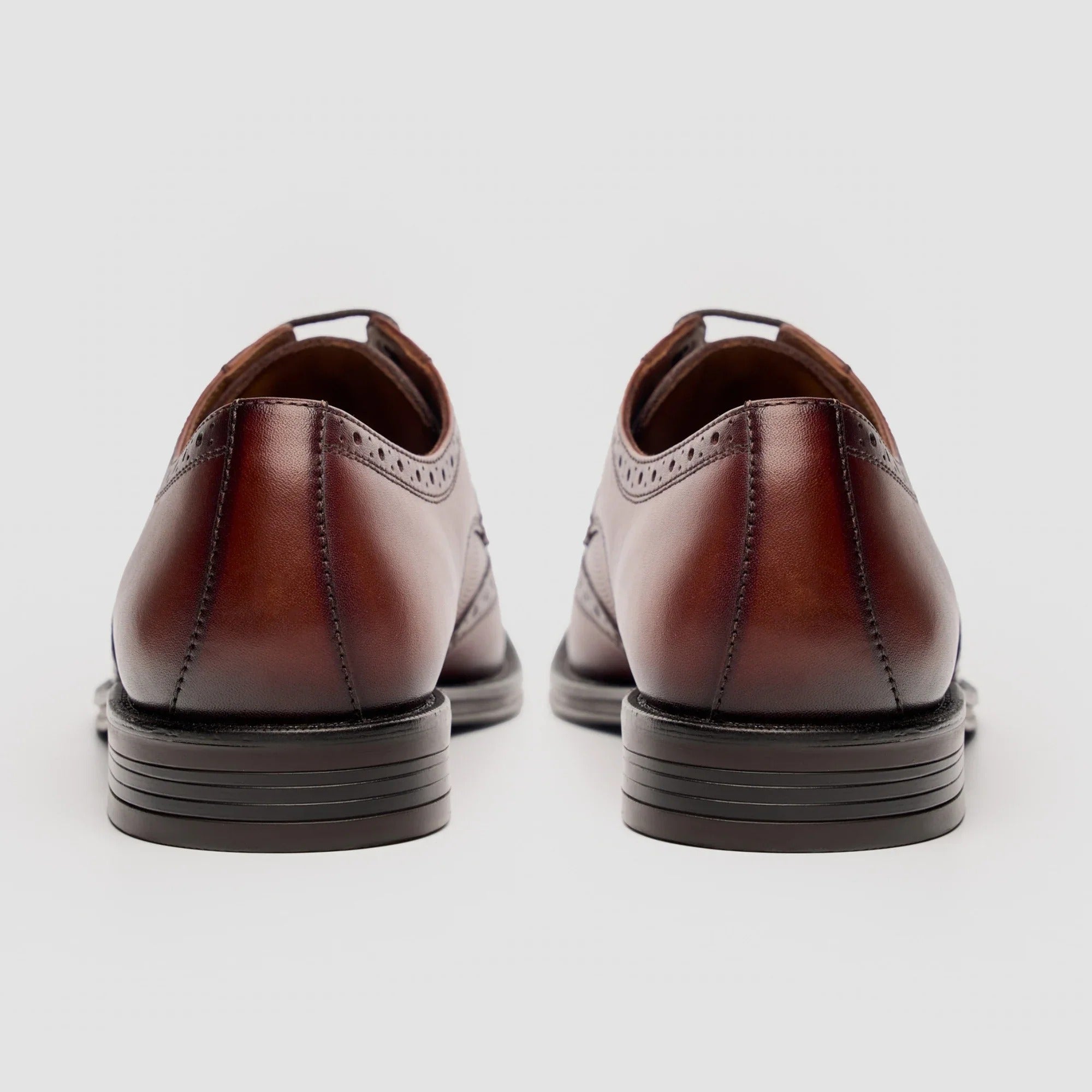 Lorenzo - Heren Oxford schoenen van bruin gepolijst leer