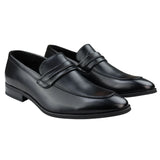 Men's Moccasin Black Loafers Shoes Leather Lined Slip On Smart Formal Shoe