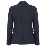 Madrid - Dames marineblauwe tweed blazer met getailleerde pasvorm