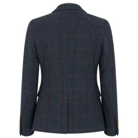 Madrid - Dames marineblauwe tweed blazer met getailleerde pasvorm