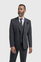 Malibu - Herenblazer met antracietkleurige textuur