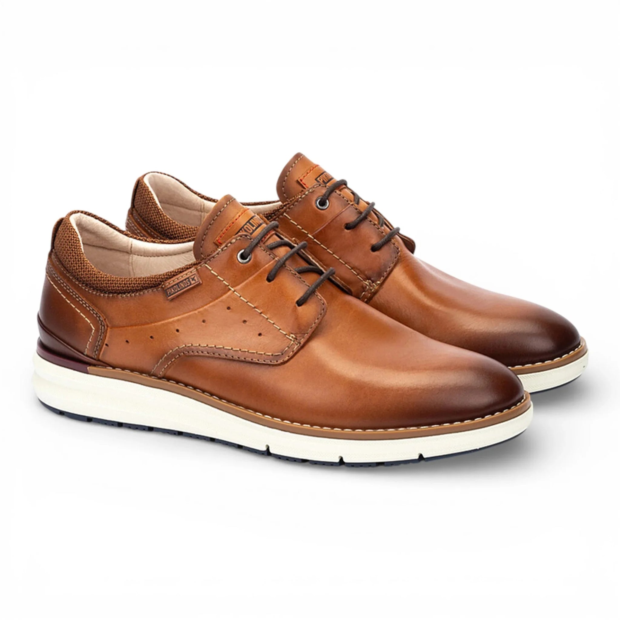 Manacor - Bruine leren vetersneakers voor heren