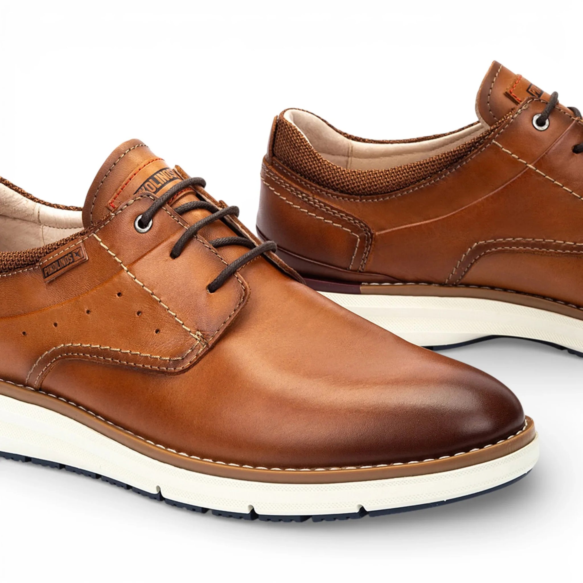 Manacor - Bruine leren vetersneakers voor heren