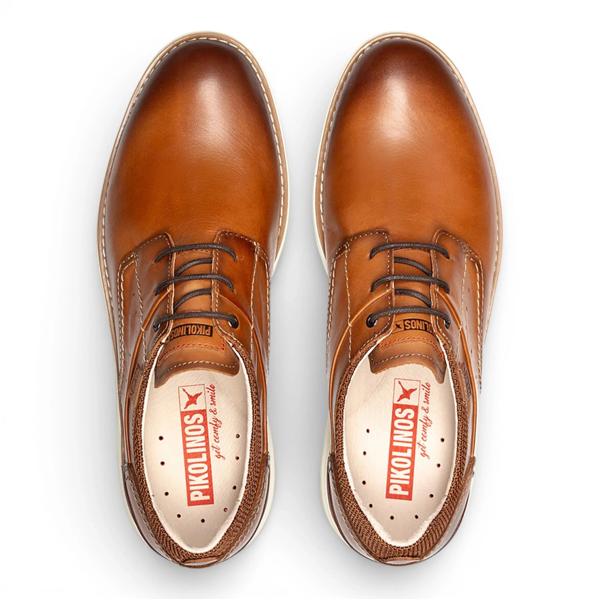 Manacor - Bruine leren vetersneakers voor heren