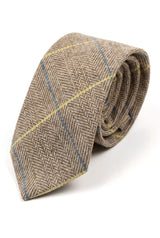 Marc Darcy Heren Tweed Herringbone Textuur Marc Darcy Stropdassen Klassiek Vintage Retro DX7