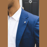 Mario - Men's 2 Piece Summer Suit Blue Office Wedding Classic Italian
