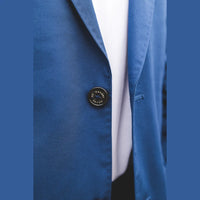 Mario - Men's 2 Piece Summer Suit Blue Office Wedding Classic Italian