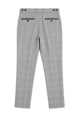 Mark - Beige geruite herenbroek