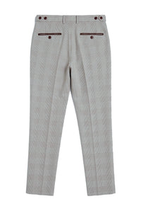 Mark - Beige geruite herenbroek
