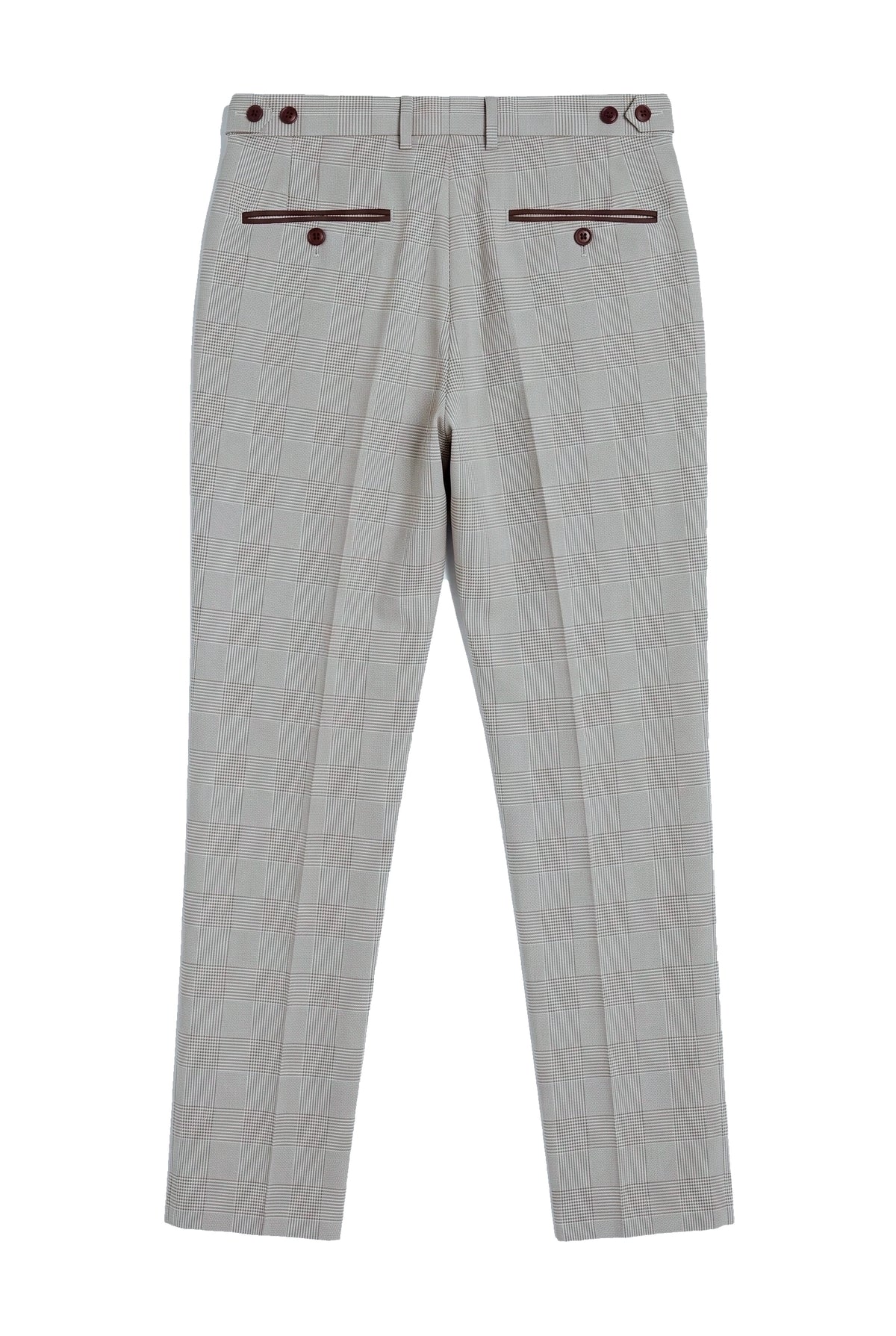 Mark - Beige geruite herenbroek