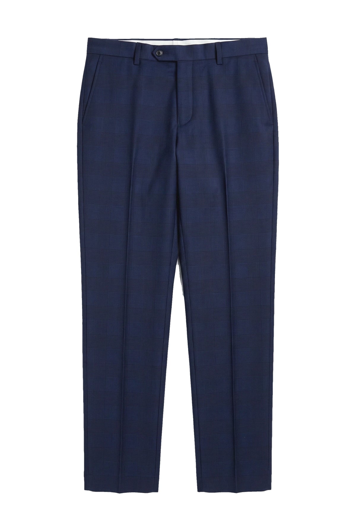 Mark - Heren marineblauwe geruite broek