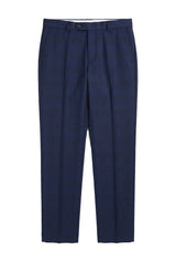 Mark - Heren marineblauwe geruite broek