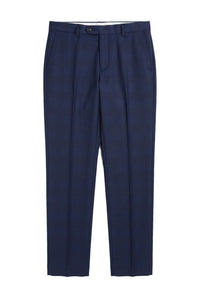 Mark - Heren marineblauwe geruite broek