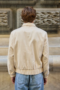 Beige lichtgewicht utility bomberjack met ritssluiting voor heren