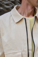 Beige lichtgewicht utility bomberjack met ritssluiting voor heren