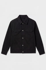 Herenjas van zwarte katoenen twill - Trucker-overhemd