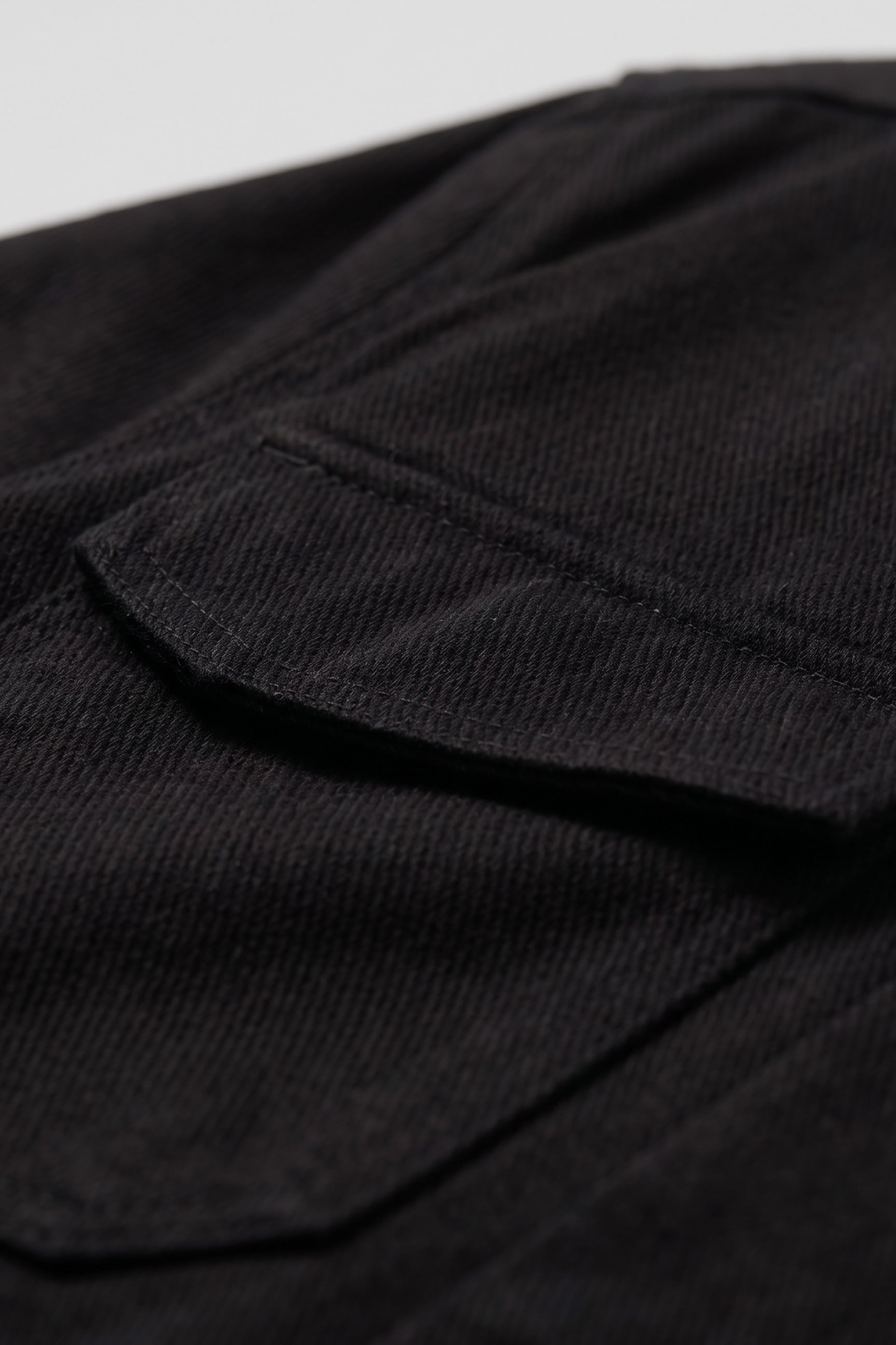 Herenjas van zwarte katoenen twill - Trucker-overhemd