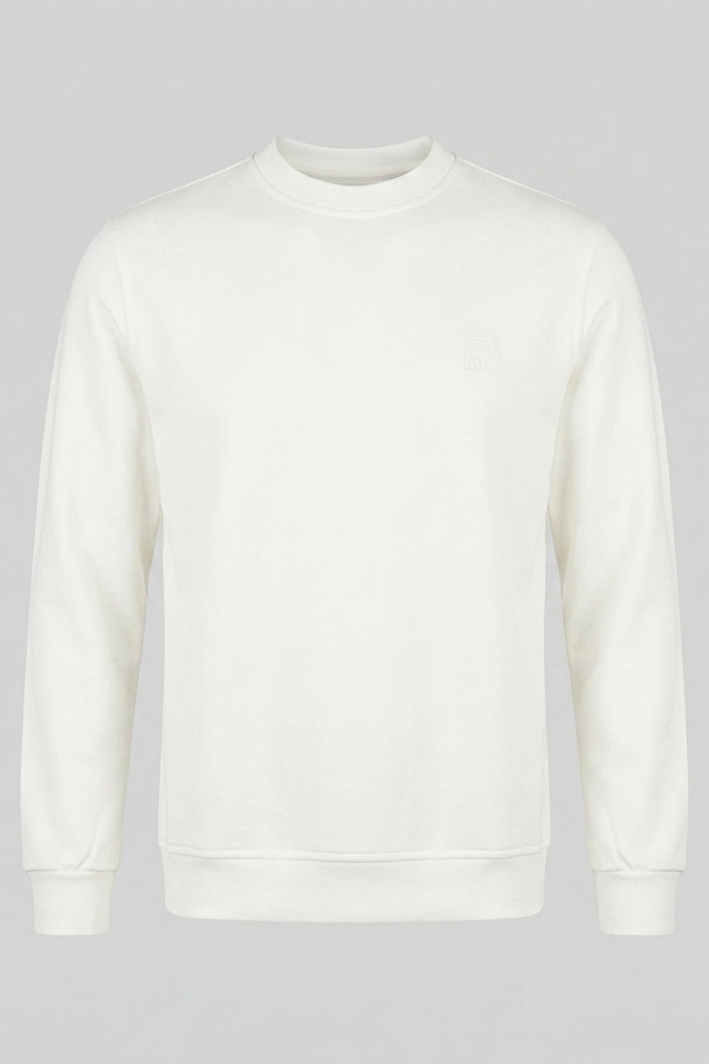 Off-white heren sweatshirt met ronde hals, katoenmix, lange mouwen, stretch pullover