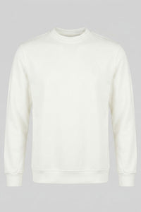 Off-white heren sweatshirt met ronde hals, katoenmix, lange mouwen, stretch pullover