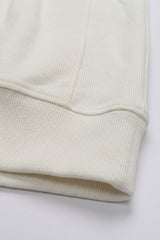 Off White herensweatshirt met kwartrits, katoenmix, opstaande kraag.