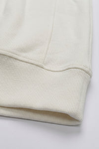 Off White herensweatshirt met kwartrits, katoenmix, opstaande kraag.