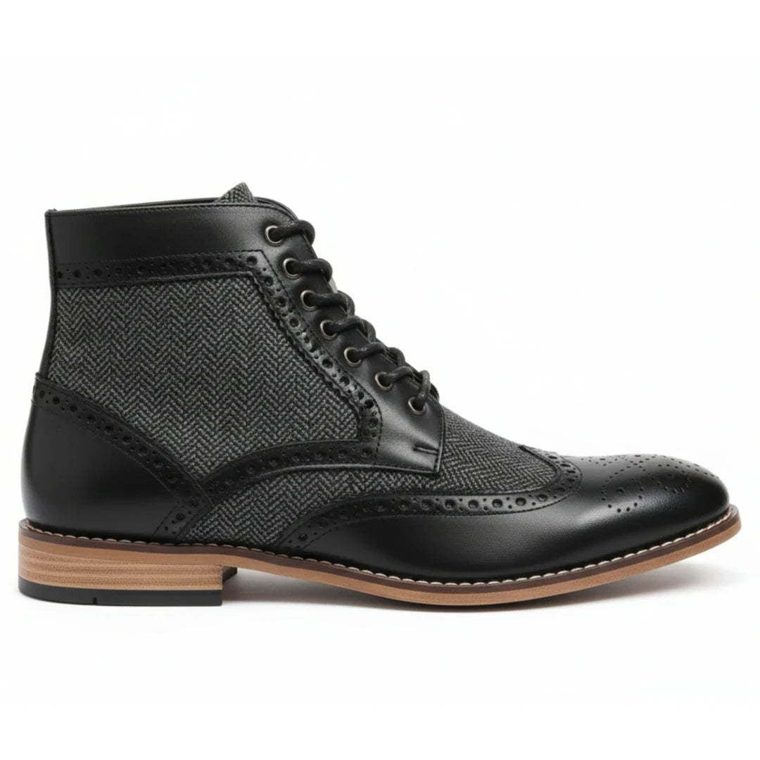 Wingtip Brogue enkellaarsjes voor heren