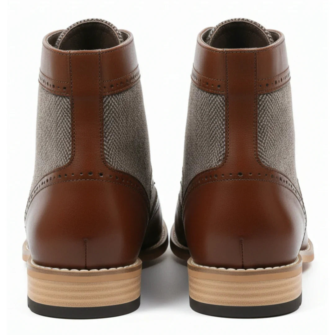 Wingtip Brogue enkellaarsjes voor heren