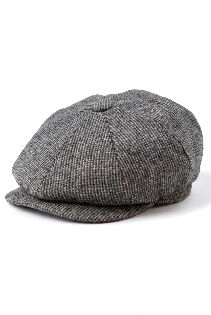 Heren 8-delige Razor Baker Boy-pet van wollen tweed Shelby Newsboy platte pet grijs