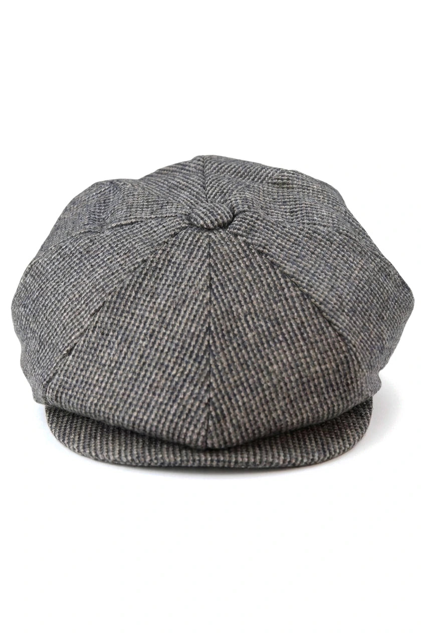 Heren 8-delige Razor Baker Boy-pet van wollen tweed Shelby Newsboy platte pet grijs